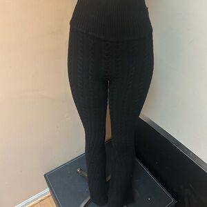Forever 21 Black Ribbed Knit Pants